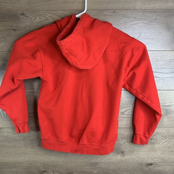 Fashion Nova Red Pullover Hoodie No Drawstring Kangaroo Pocket Unisex 19x23" Cot - Picture 5 of 6